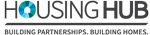 A logo that reads "HousingHub: Building Partnerships, Building Homes."
