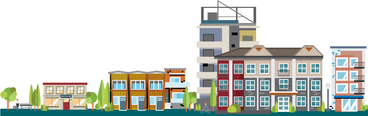 Illustration of different building types
