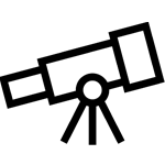 Telescope icon representing our vision