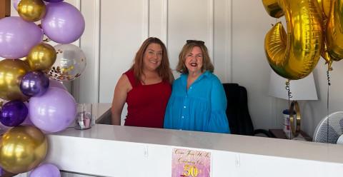 L-R: MLA Megan Dykeman and Ishtar WRS Exec. Dir. Maureen Berlin