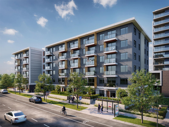 Rendering of Haven, a six-storey condominium at 1109 and 1115 Johnson Street in Victoria.