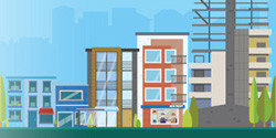 Illustration of city street scene