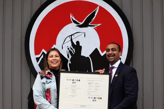 Featured left to right - Tammy Haller and Honourable Ravi Kahlon Minister of Housing