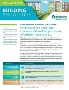 SROI Series Summary - Supportive Affordable Housing