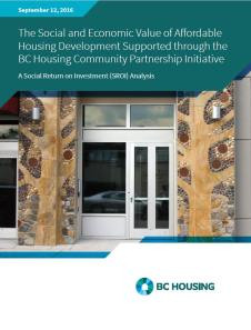 Social Return On Investment (SROI) Of Affordable Housing Develop