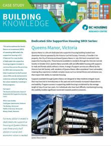 Dedicated-Site Supportive Housing SROI Case Study Series: Queens Manor, Victoria