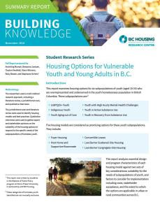 Housing Options for Vulnerable Youth and Young Adults in B.C