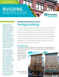 SRO Renewal Initiative Series: Heritage Buildings