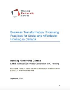 Business Transformation: Promising Practices for Social and Affordable Housing in Canada