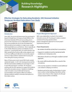 Effective Strategies for Relocating Residents: SRO Renewal Initiative Temporary Resident Relocations Case Study