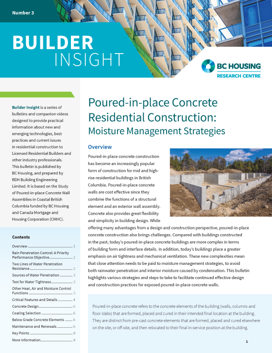 Builder Insight 03 - Poured In Place Concrete
