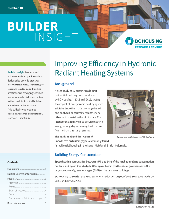 Builder Insight 18 - Improving Efficiency in Hydronic Radiant Heating Systems
