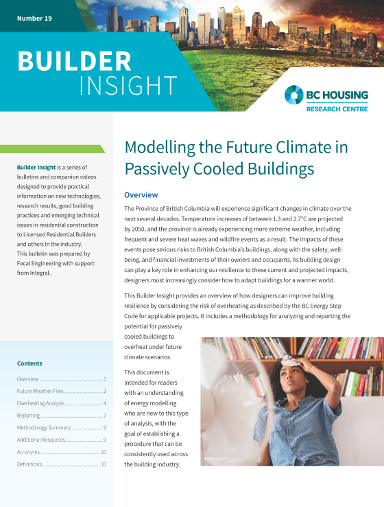 Builder Insight 19 - Modelling the Future Climate in Passively Cooled Buildings