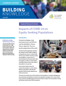 Building Knowledge: Student Research Series - Impacts of COVID-19 on Equity-Seeking Populations