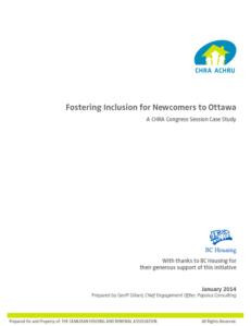 Fostering Inclusion for Newcomers to Ottawa - A CHRA Congress Session Case Study
