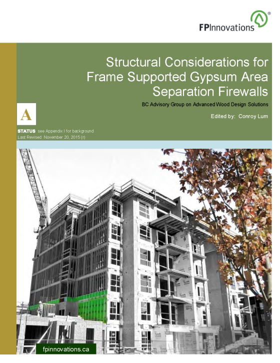 Structural Considerations for Frame Supported Gypsum Area Separation Firewalls