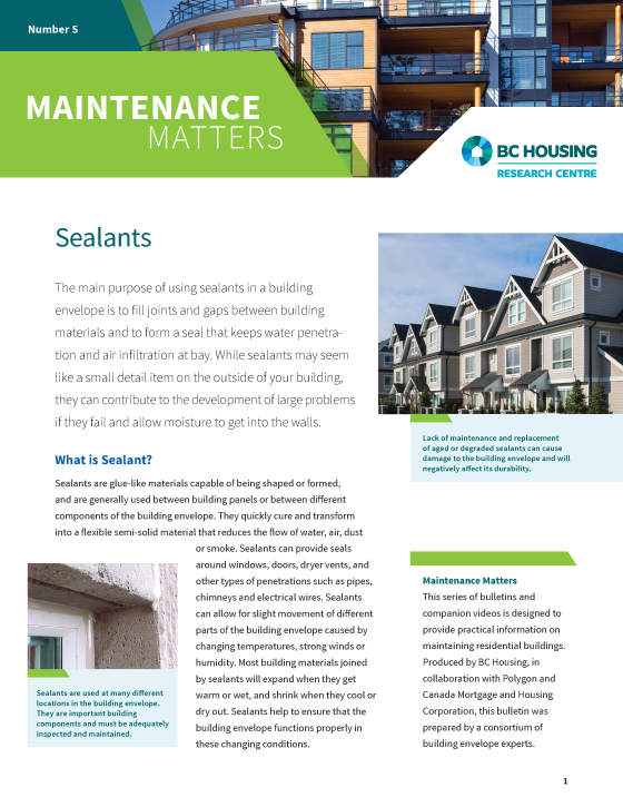Maintenance Matters 05 - Sealants
